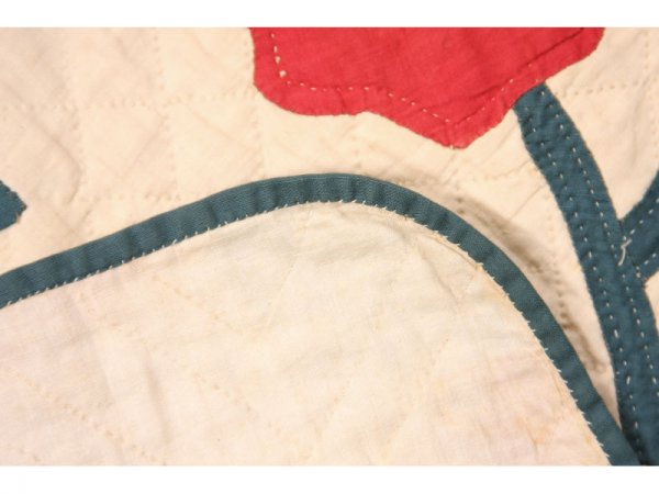 Southern Applique Cotton Quilt, ca. 1900, - 3