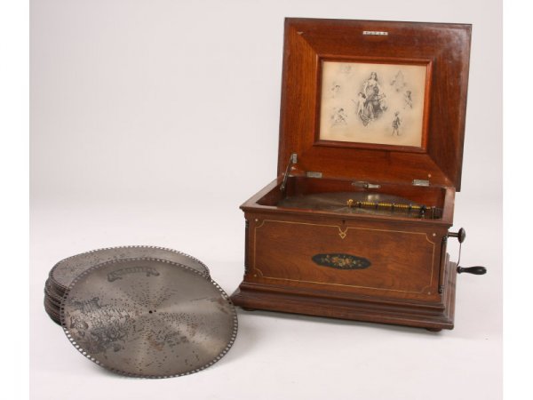 Antique Regina Double-Comb Music Box, - 2
