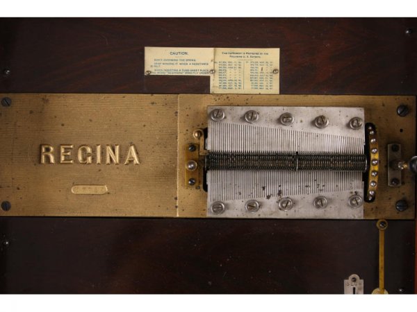 Antique Regina Double-Comb Music Box, - 7
