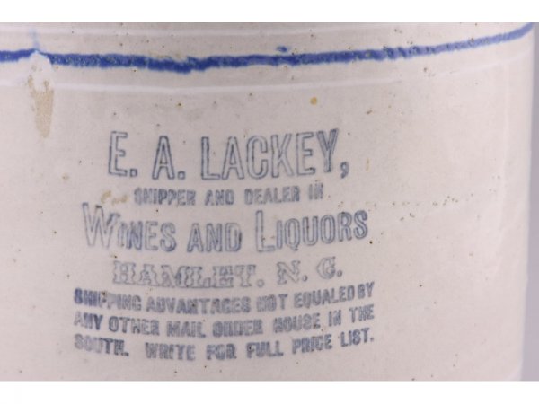 E. A. Lackey Whiskey Jug, Hamlet NC, - 3