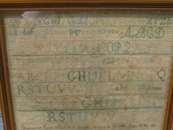 Quaker Sampler, Clementine Mifflin, 19th c., - 2