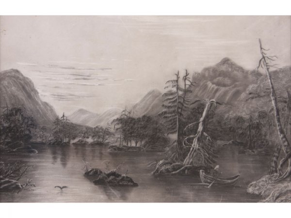 Two Sandpaper Drawings, American, Mid 19th c., - 2