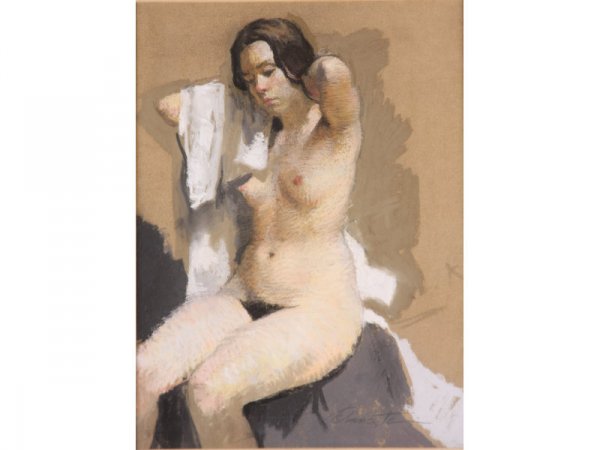 Harvey Dinnerstein (NY, b. 1928), Seated Nude, - 2