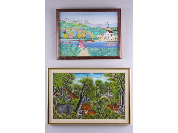 Two Haitian School Tropical Scenes,