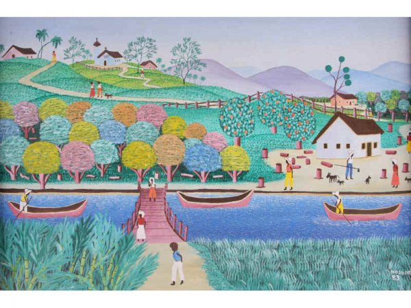 Two Haitian School Tropical Scenes, - 2