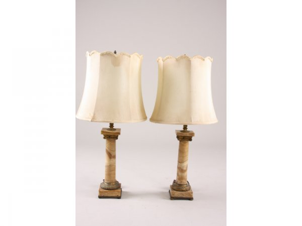 Pair of Antique Onyx Table Lamps,