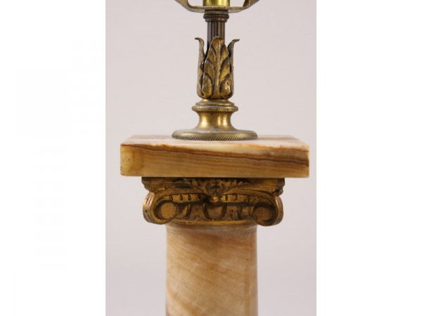 Pair of Antique Onyx Table Lamps, - 3