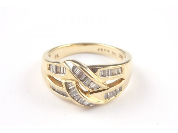 14K Yellow Gold Diamond Ring,