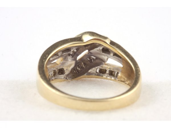 14K Yellow Gold Diamond Ring, - 2