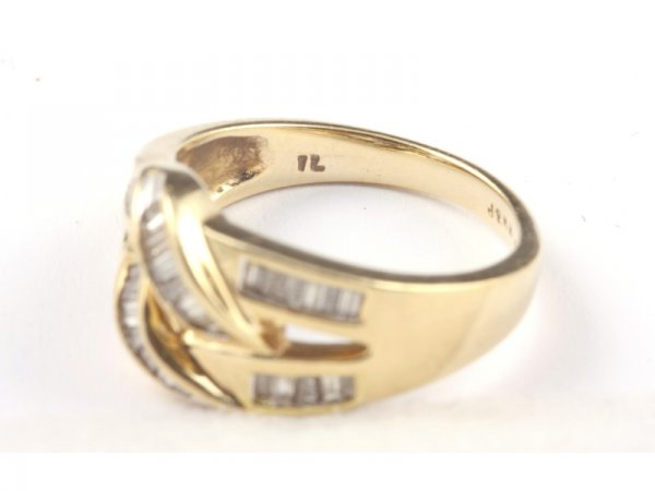 14K Yellow Gold Diamond Ring, - 4