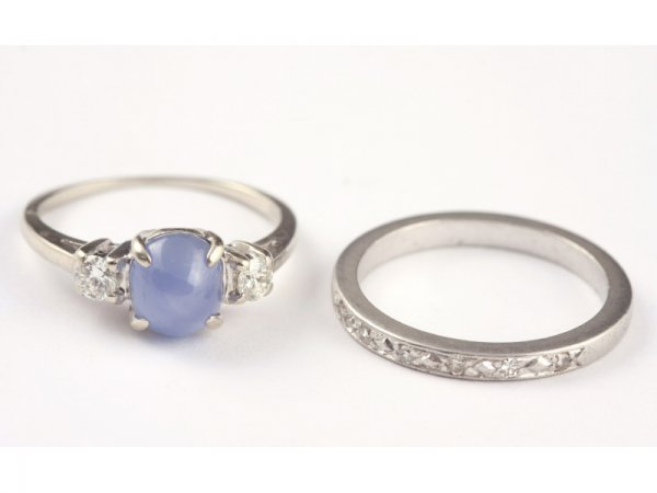 Two White Gold Lady's Rings,