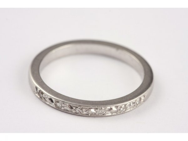 Two White Gold Lady's Rings, - 5