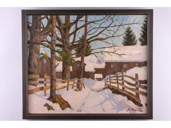 J. Franks (American School, 19th c.), Winter Snow,