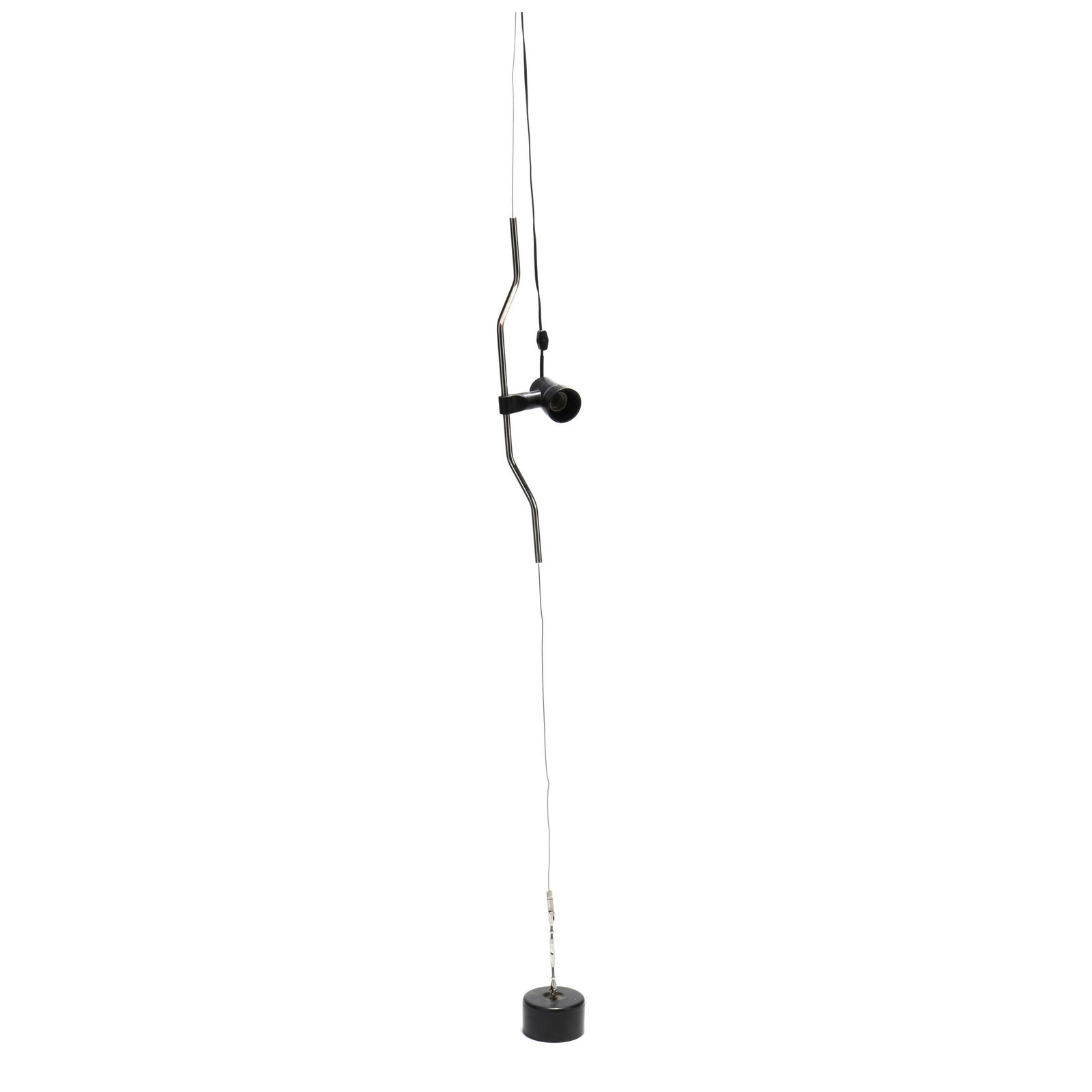 Achille Castiglioni and Pio Manzu, Parentesi: Achille Castiglioni and Pio Manzu, Parentesi Suspension SpotlightFlos, circa 1970, steel cable, single light source, adjustable suspension. Overall length 9 ft. Joe Rowand Additional high-resolution p