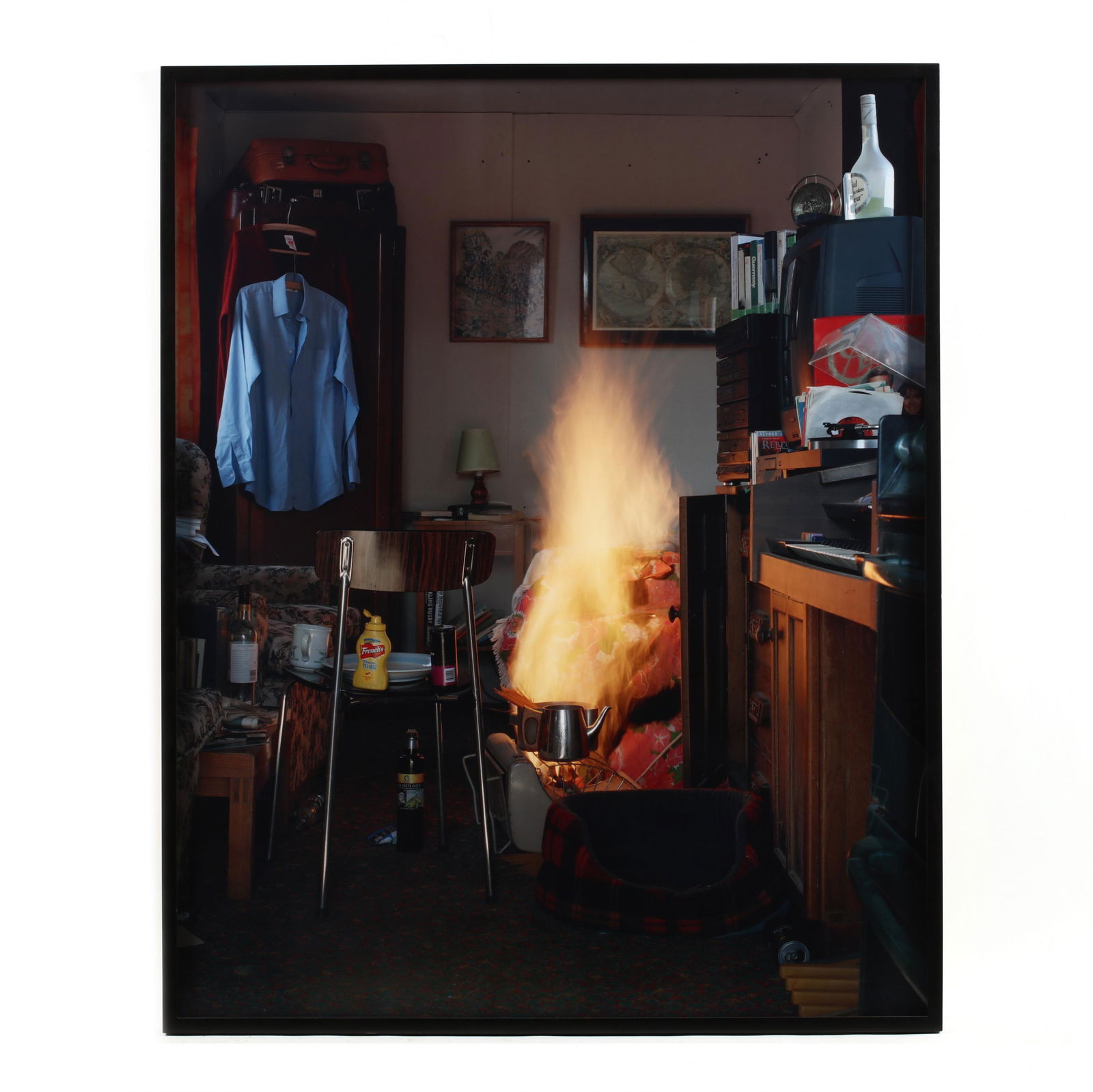 Sarah Pickering (b. 1972), Makeshift Cooking: Sarah Pickering (b. 1972), Makeshift Cookingchromogenic print, 2007, framed under UV glass. DOA 48 3/4 x 39 in. Sarah Pickering is a British visual artist working primarily in photography. She explore