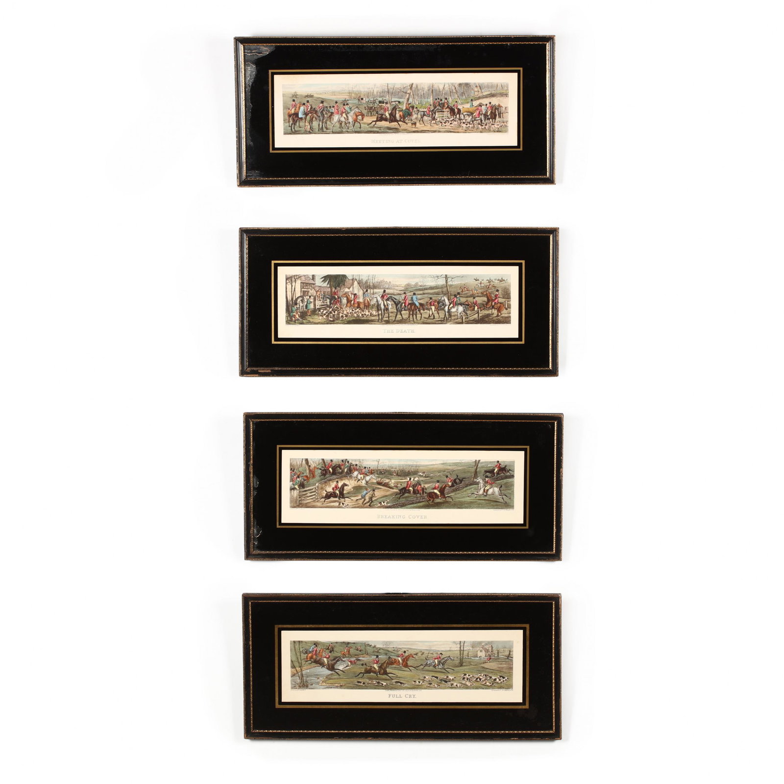 after after Henry Alken (British, 1785â€“1851), Four: after after Henry Alken (British, 1785â€“1851), Four Panoramic Fox Hunting Prints hand-colored reproduction prints, 20th century, in uniform eglomisÃ© framing. DOA 9 1/2 x 20 in. Private Collec