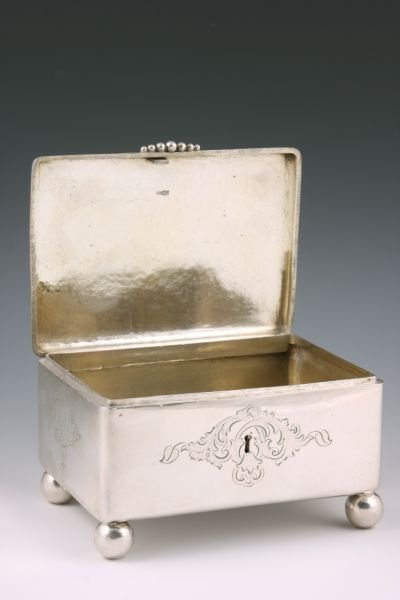 Warsaw Silver Sugar Box with Russian Marks, - 2