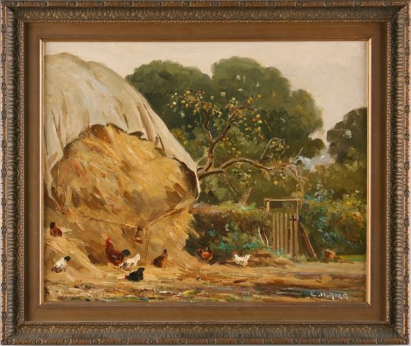 Ernest Higgins Rigg (Br., 1868-1947), Farmyard,
