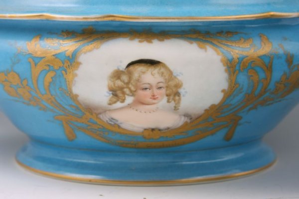 Pair of Sevres Style Covered Vegetable Servers, - 3