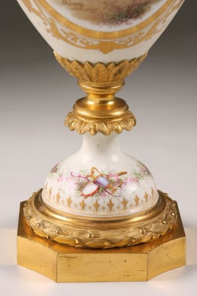 Sevres Dore Bronze Mounted Lidded Urn, - 5