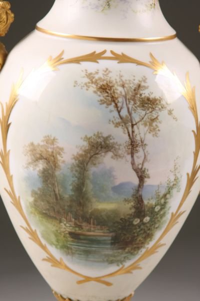 Sevres Dore Bronze Mounted Lidded Urn, - 8
