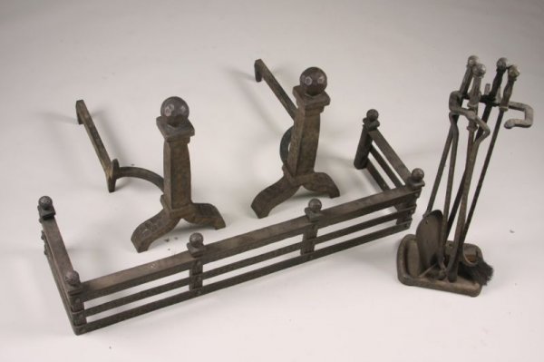 Vintage Cahill Arts & Crafts Fireplace Set,