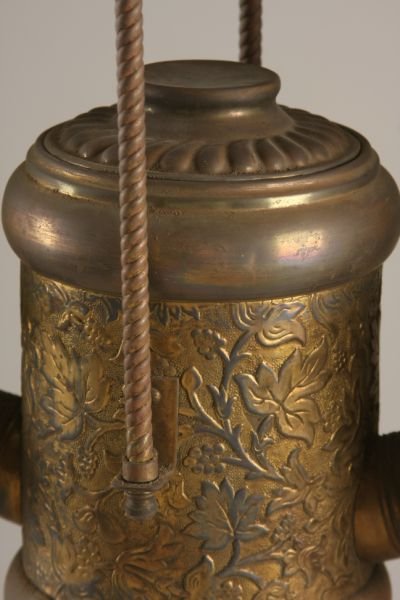 Antique Hanging Double Angle Kerosene Lamp, - 3