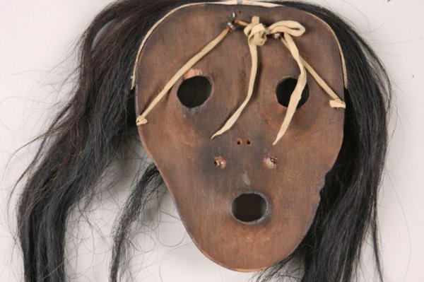 Vintage Iroquois Indian Wooden Face Mask, - 3