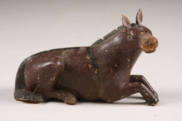 Group of Ten Carved Polychrome Creche Animals, - 6