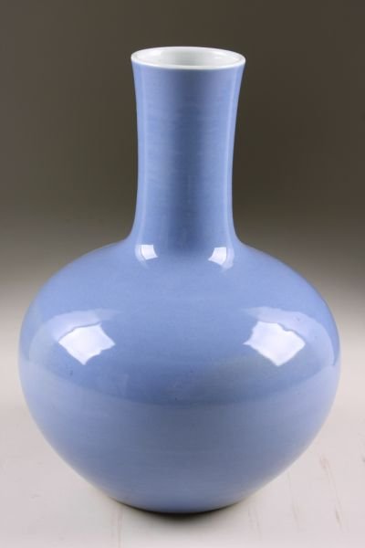 Large Chinese Medium Blue Porcelain Vase, 19th c.,