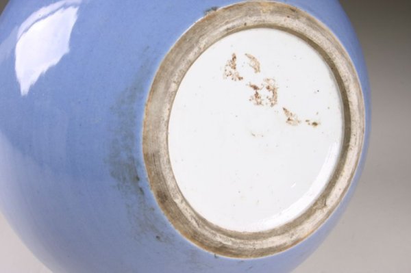 Large Chinese Medium Blue Porcelain Vase, 19th c., - 3