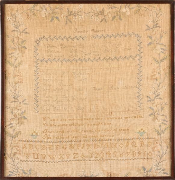 Connecticut Family Register Sampler, ca. 1830,