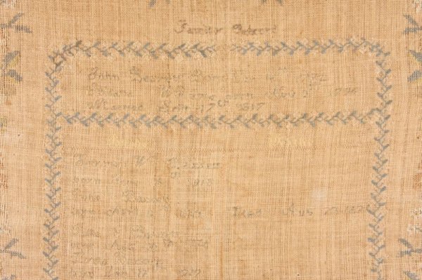 Connecticut Family Register Sampler, ca. 1830, - 2