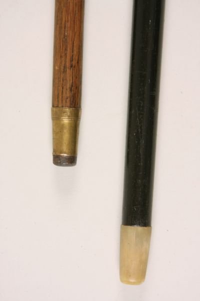 Two Antique Walking Sticks With Silver Handles, - 2