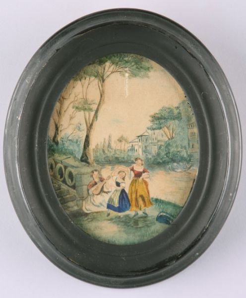 Continental School Miniature Watercolor on Paper,