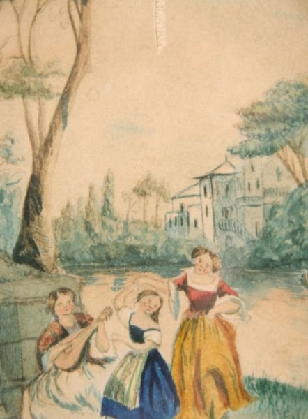 Continental School Miniature Watercolor on Paper, - 2