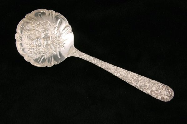S. Kirk & Son Sterling "Repousse" Berry Spoon,