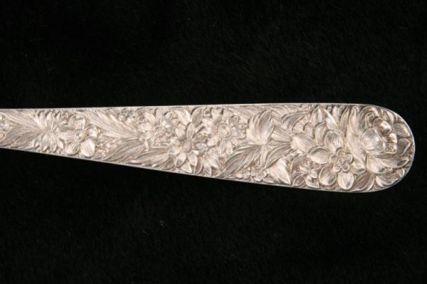 S. Kirk & Son Sterling "Repousse" Berry Spoon, - 2