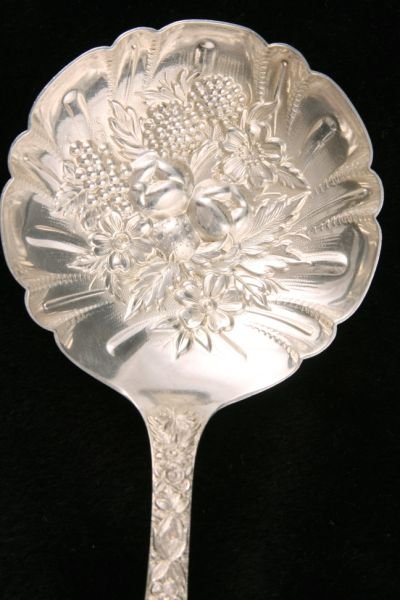 S. Kirk & Son Sterling "Repousse" Berry Spoon, - 3