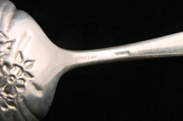 S. Kirk & Son Sterling "Repousse" Berry Spoon, - 4