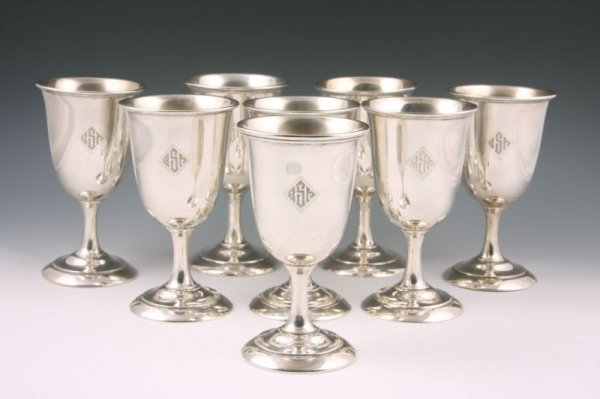 Set of (8) Weidlich Sterling Silver Goblets,