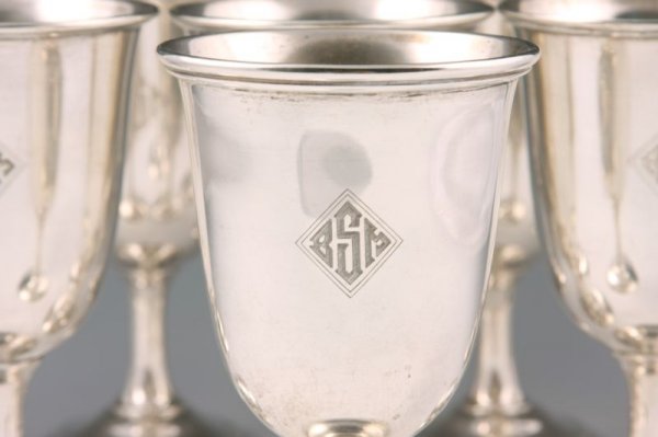 Set of (8) Weidlich Sterling Silver Goblets, - 3