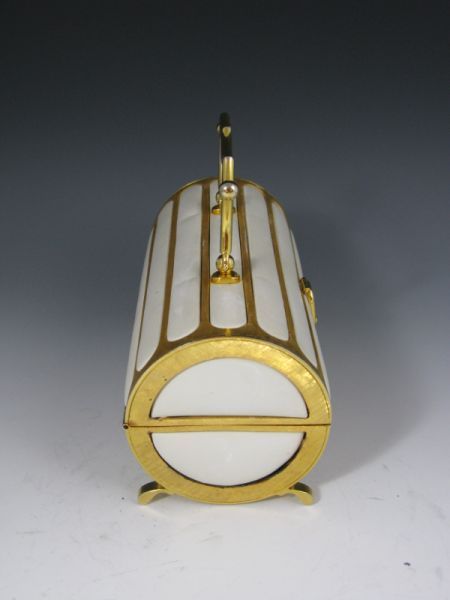 Judith Leiber White Leather & Gold Frame Bag, - 2