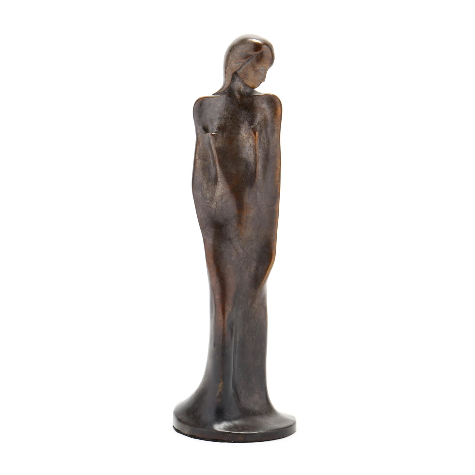 Leo E. Osborne (American, b. 1947), Standing Figure: Leo E. Osborne (American, b. 1947), Standing Figure bronze with applied patina, signed, numbered 28/36, 1993. 13.75 in. Additional high-resolution photos are available at www.lelandlittle.com