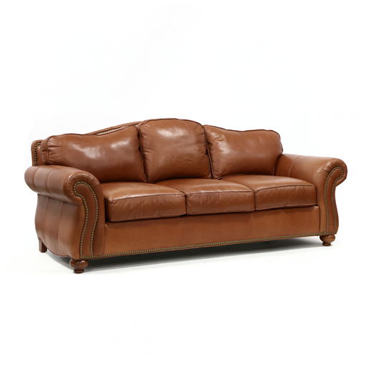 Ethan Allen Leather Upholstered Sofa Jul 30 2020 Leland Little Auctions In Nc Ethan Allen Leather Upholstered Sofa, Ethan Allen Camelback Leather Sofa