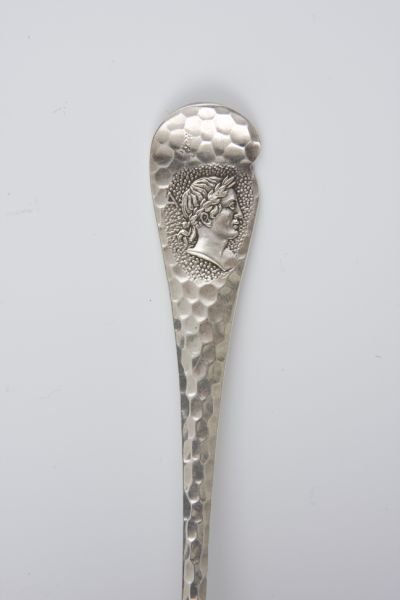 Wood & Hughes Hammered Medallion Sterling Spoon, - 2