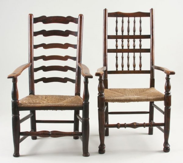Two English Arm Chairs, 19th c.,