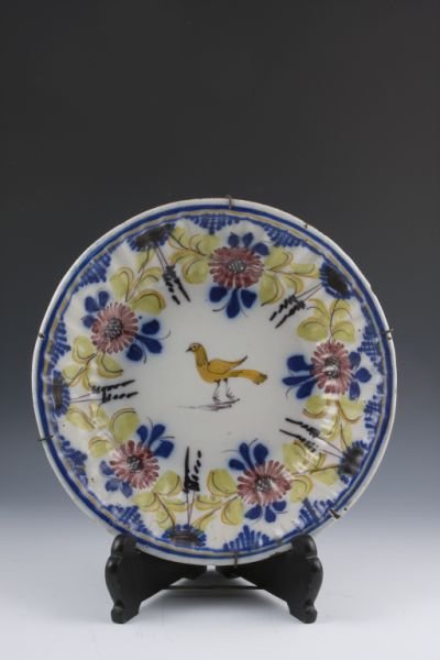Spanish Tin Glazed Earthenware Bowl, 19th c.,