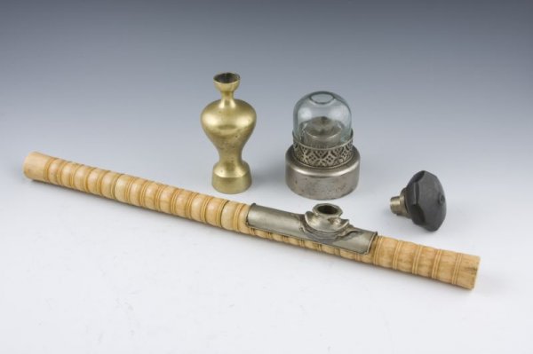 Antique Chinese Opium Pipe and Accessories, - 2