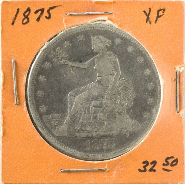 1875 Trade Silver Dollar,